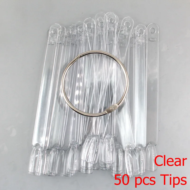 False Nail Tips fan Nature Clear Black 12/24/32/50 pcs/set Finger Full Card Nail Art Display Practice Polish all for Manicure - Image 4