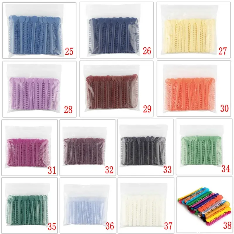 Dental Orthodontic Ligature Ties Elastic Rubber Bands 37 Colors 1040 Pcs Dental Ligature Tie Dental Supplier - Image 3