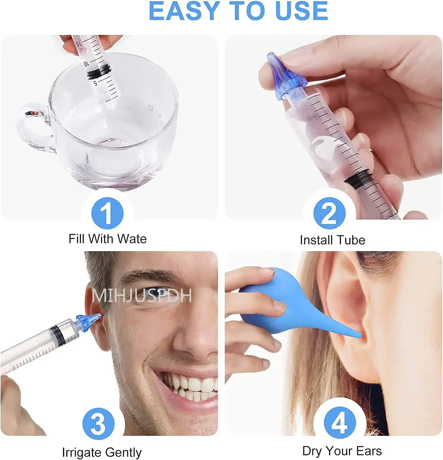 Ear Cleaner Irrigation Kit Ear Wax Removal Tool Water Washing Syringe Comfortable Unique 12/20ML Health Care - Image 4