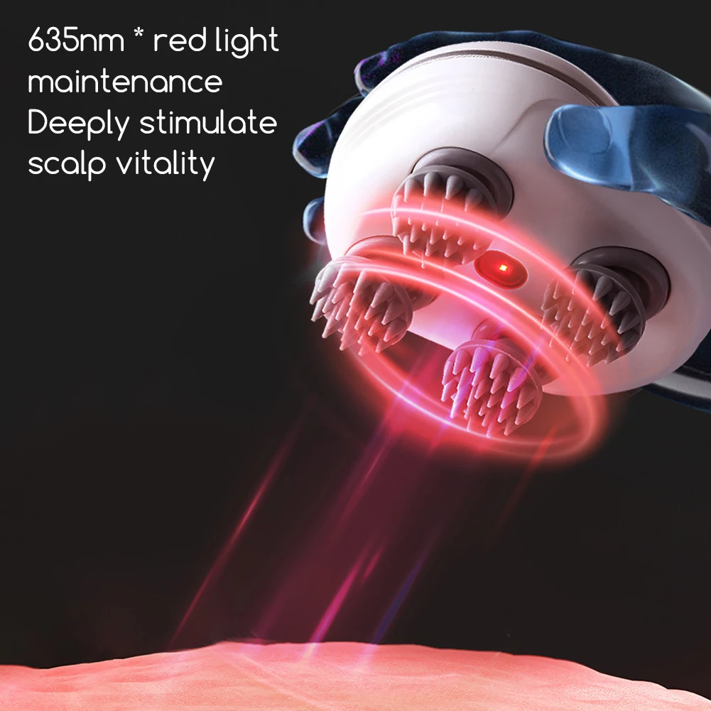 Electric Handheld Head Massager Antistress Relax Body Massage Relieving Muscle Tension Massager with Four Rotating Massage Heads - Image 4