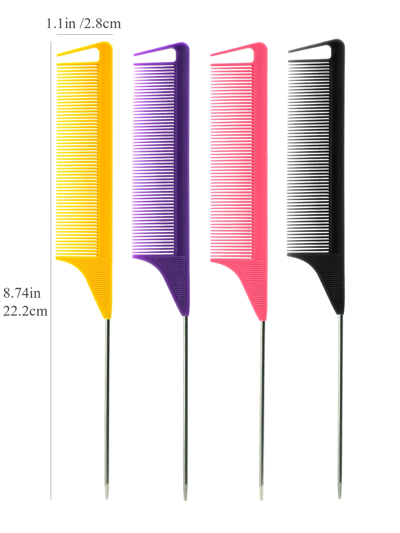Pro Pointed Tail Salon Hairdressing Hair Styling Anti-static Comb Hair Brush Steel Needle Pin Rat Tail Combs Barber Accessories - Image 2