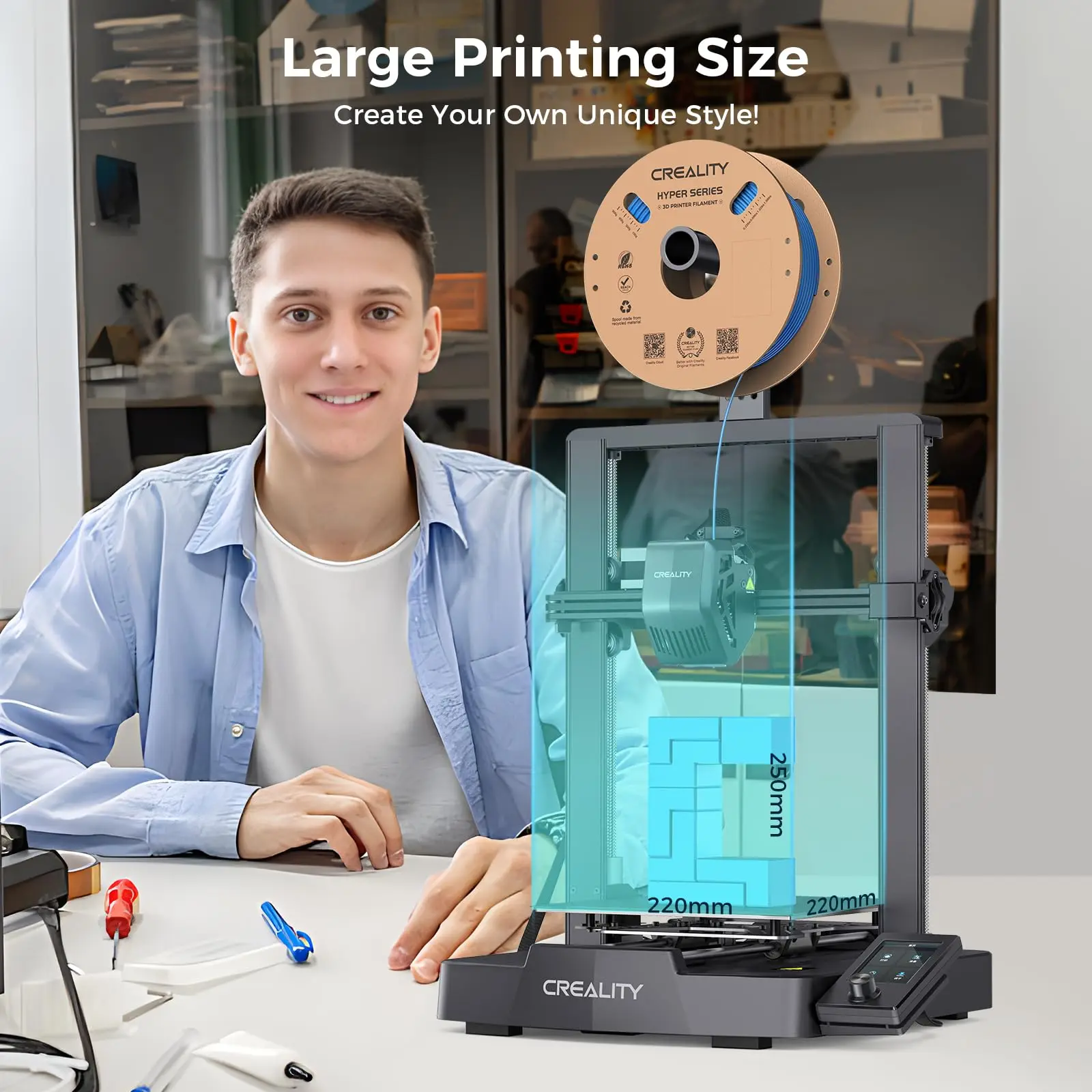 CREALITY Ender-3 V3 SE 3D Printer Sprite Direct Extrusion IU Display Auto Leveling Dual Z-axis 3D Printer Creality Ender-3 V3 SE - Image 2