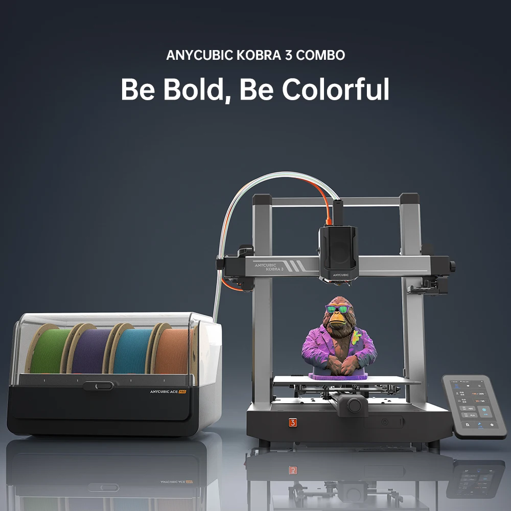 ANYCUBIC Kobra 3 Combo AE Version Multi-Color FDM 3D Printer Max 600mm/s Printing Speed Build Size 250x250x260mm - Image 3