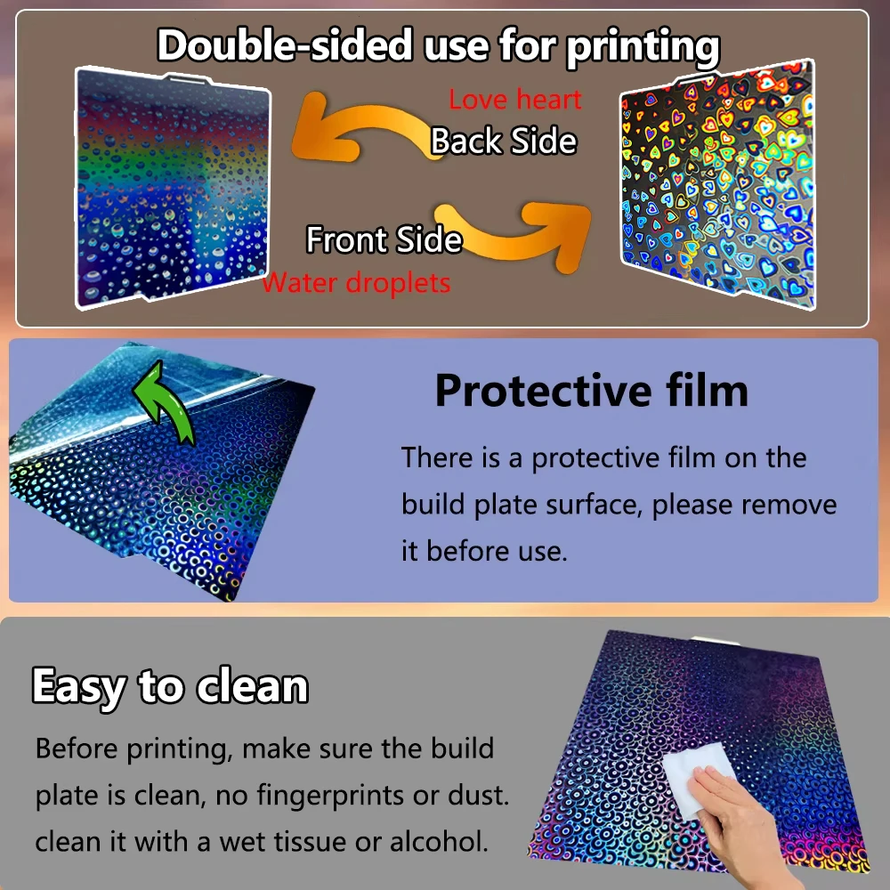 X1C P1P P1S A1 X1 Build Plate for Bambu Lab Plate Smooth PEI Sheet PEO PET for Bambulabs x1 p1p 3D Printer Heatbed Build Plate - Image 6