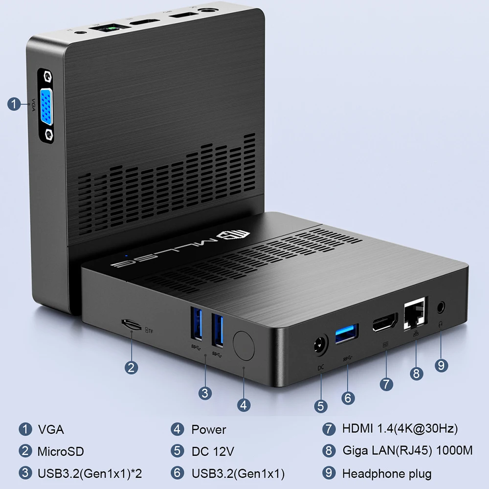 MLLSE Mini PC M2 Air Intel Gemini Lake N4000 Intel J3710 Windows 11 6GB RAM 128GB ROM Dual-Band WiFi Bluetooth USB Mini Computer - Image 6
