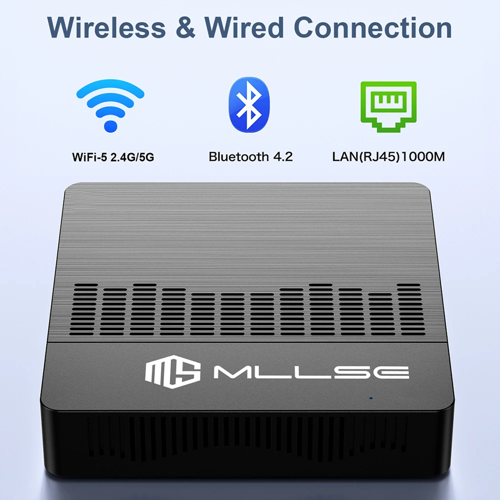 MLLSE Mini PC M2 Air Intel Gemini Lake N4000 Intel J3710 Windows 11 6GB RAM 128GB ROM Dual-Band WiFi Bluetooth USB Mini Computer - Image 4