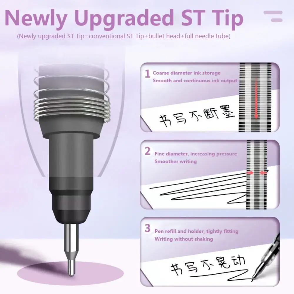 6Colors/Set Color Gel Pen 0.5mm ST Tip Ballpoint Pen Writing Tool Color Ink Signing Pen Students Gift Stationery School Supplies - Image 5