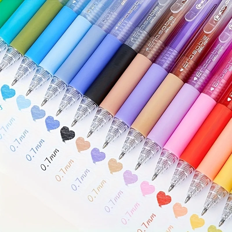 1Set 12/24/36pcs colorful retractable quick-drying neutral pen large capacity erasable gel pens - Image 4