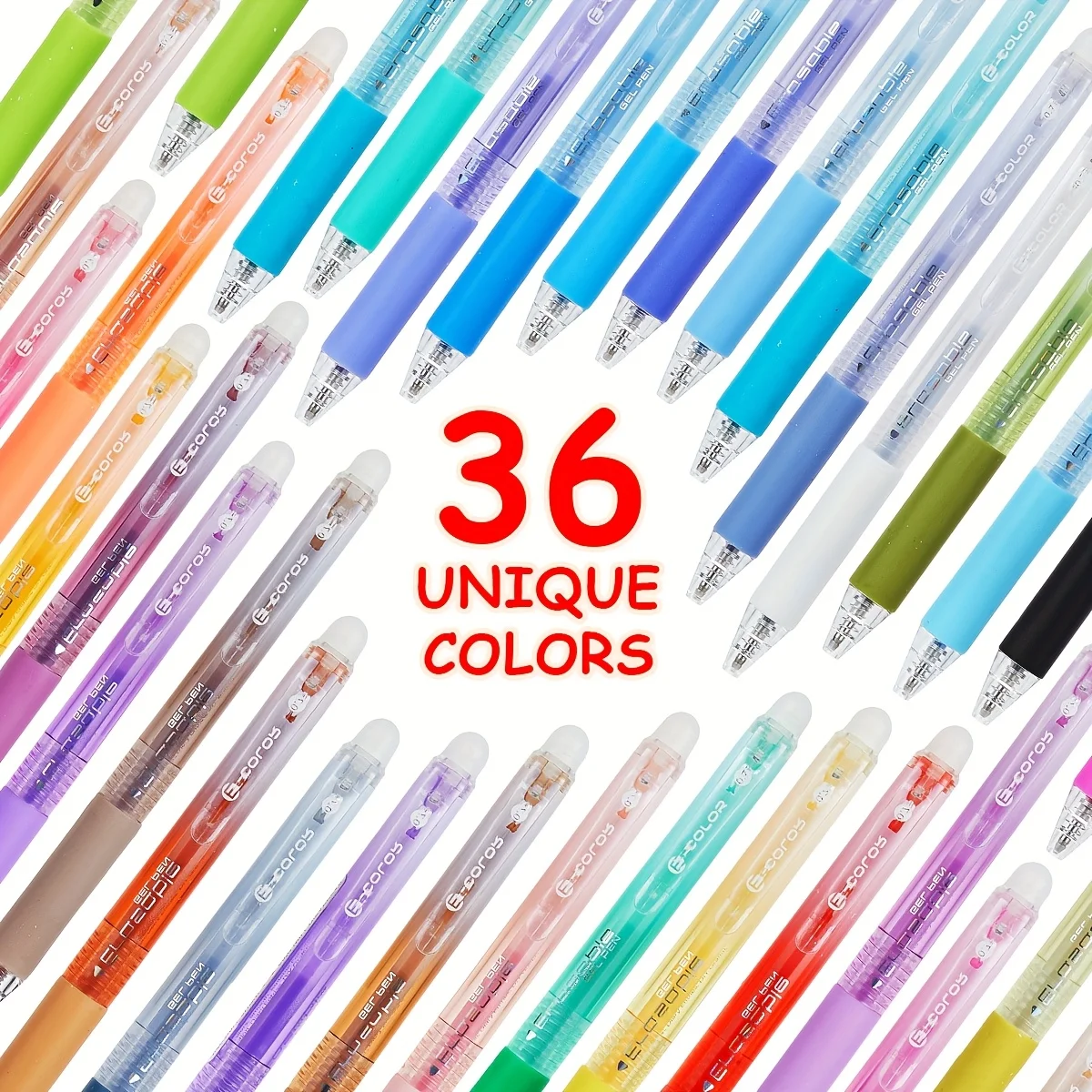 1Set 12/24/36pcs colorful retractable quick-drying neutral pen large capacity erasable gel pens - Image 6