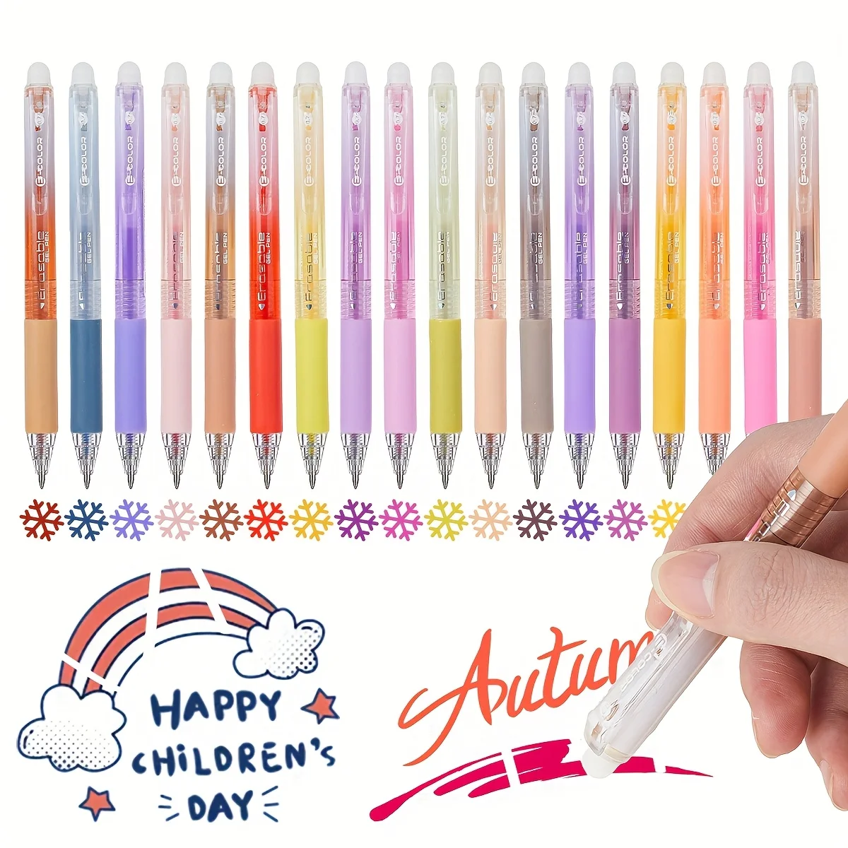 1Set 12/24/36pcs colorful retractable quick-drying neutral pen large capacity erasable gel pens - Image 2