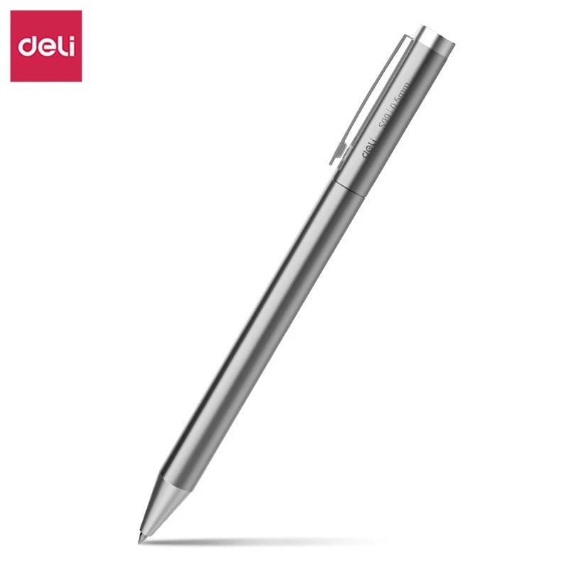 Deli Metal Sign Pen, Gel Ink Pens, Golden Silver Color, Metallic Writing Pen, Office Supplies, 0.5mm - Image 4