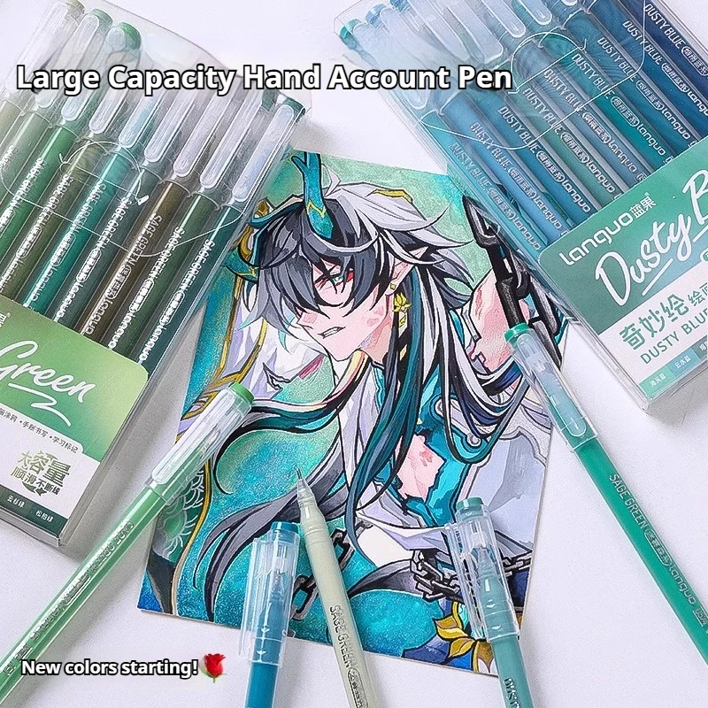 105Color Hand Account Gel Pen Languo Morandi Retro Pen Large-Capacity Color Handbook Pen For Student Painting Graffiti Writting - Image 4