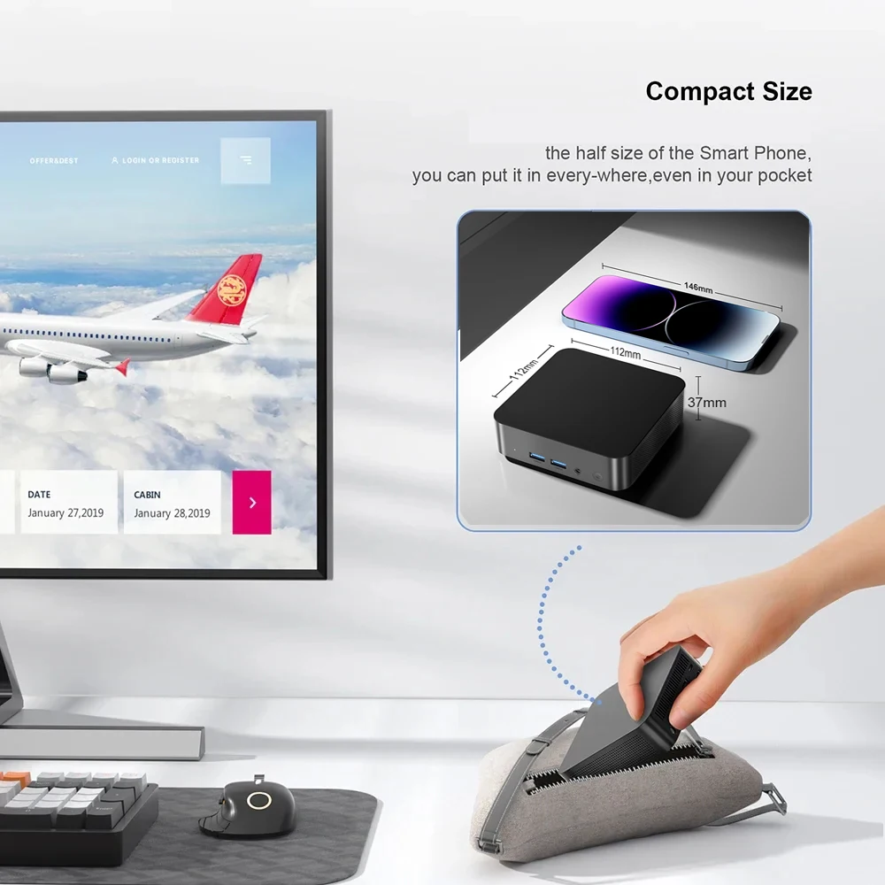 2025 Portable i9 Mini PC Computer Windows 11 Intel Core i9 8950HK 16GB 1TB Gaming Computer Dual-Band WiFi 6-Core Mini Desktop PC - Image 4
