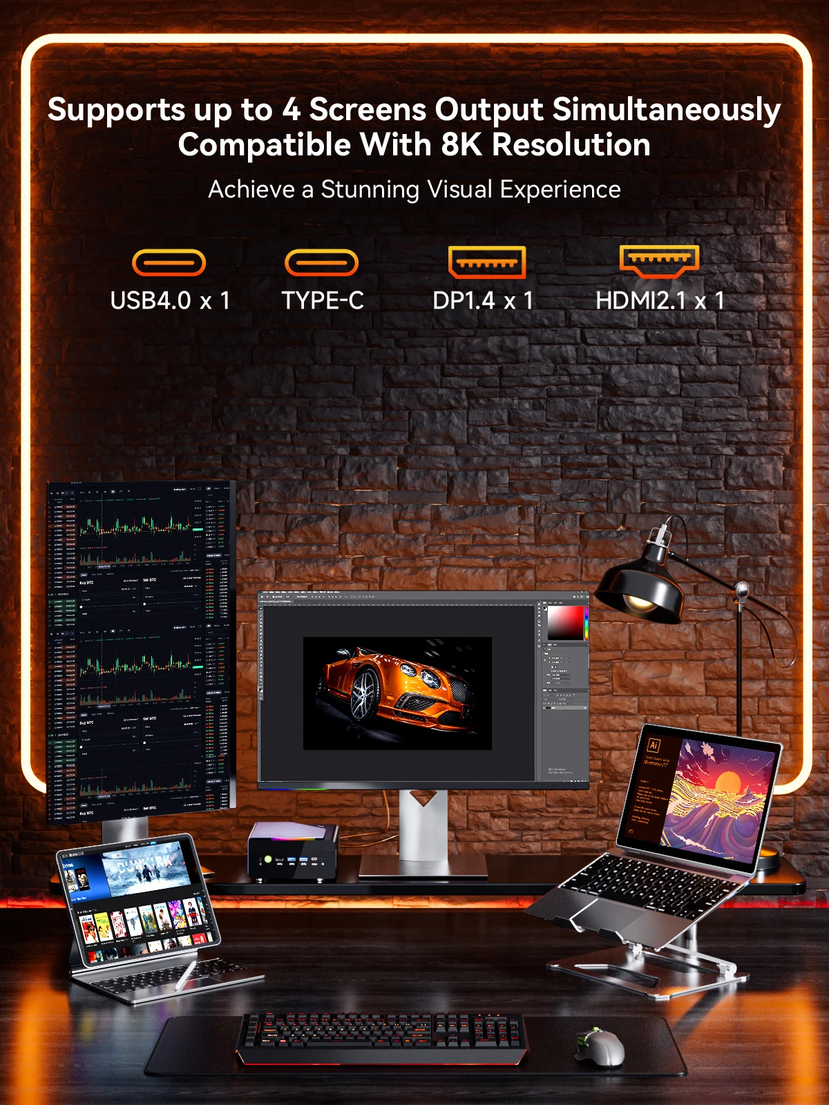GMKtec K12 Mini PC AMD Ryzen™ 7 H 255 Dual DDR5 5600MT/s 3*SSD PCIe4.0 WiFi 6 BT 5.2 Dual 2.5G LAN OCulink Desktop Computer - Image 5