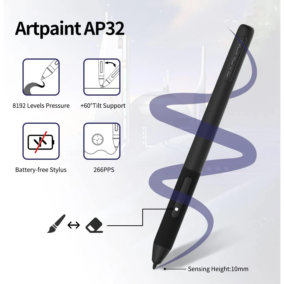 GAOMON PD2200 21.5 Inch 92%NTSC Graphics Tablet Drawing Monitor Pen display with Tilt-Support Battery-Free 8192 Pen Pressure - Image 4