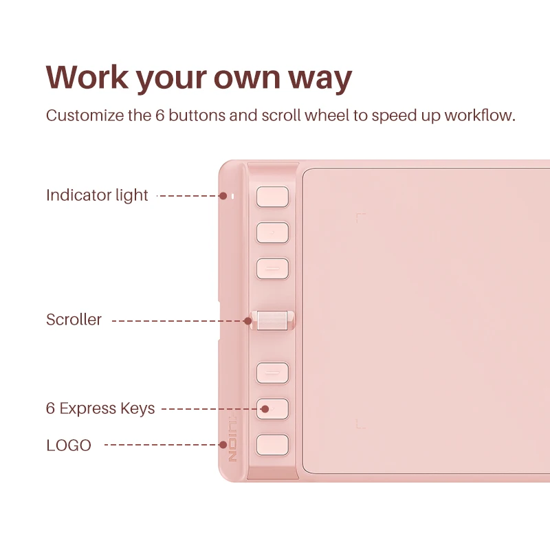 Huion Inspiroy 2 S H641P Graphics Tablets 6.3x3.9 Inch Digital Drawing Pen Tablet 6 Express Keys Support Android Mac Windows - Image 4
