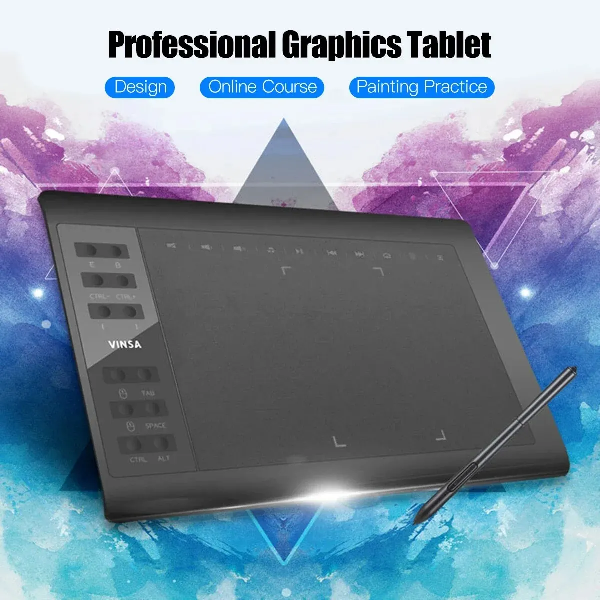 10x6 Inch Professional Graphics Drawing Tablet 12 Express Keys with for Windows Mac for Painting Designing Online Course - Image 4