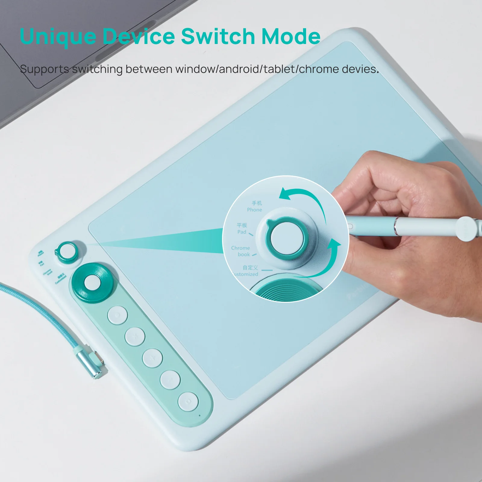 Parblo Intangbo X7 Drawing Tablet 7.2x4.5 inch Graphics Tablets,Digital Drawing Tablet with 6 Customized Keys for Digital Art - Image 4