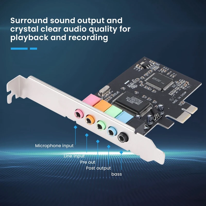 PCI-E 4.1 Sound Card Computer PCIE 4.1 Channel 3D Audio 6 Channels 3D Games Music Digital Sound Card PCI Express 4.1 CH 24Bit - Image 3