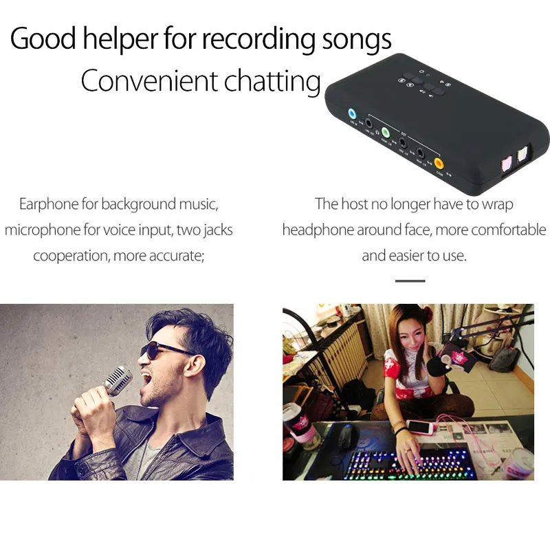 Urgrico external Sound Card with SPDIF & USB Extension Cable remoted wake-up studio record USB 7.1 Sound card for PC computer - Image 3