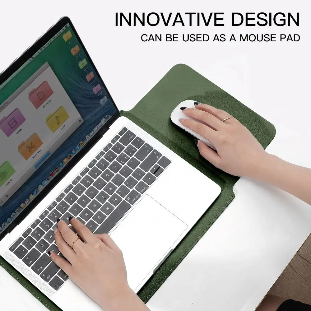 11 13 14 15 inch Laptop Sleeve Case Shockproof Ultra Thin PU Leather Ultrabook Cover Notebook Bag Protective Pouch - Image 4