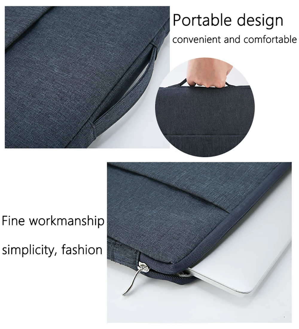 Portable Laptop Sleeve Bag Soft Cover 11 12 13 14 15 15.6 16 Inch for Macbook Huawei Xiaomi HP Dell Lenovo Laptop Sleeve Handbag - Image 4