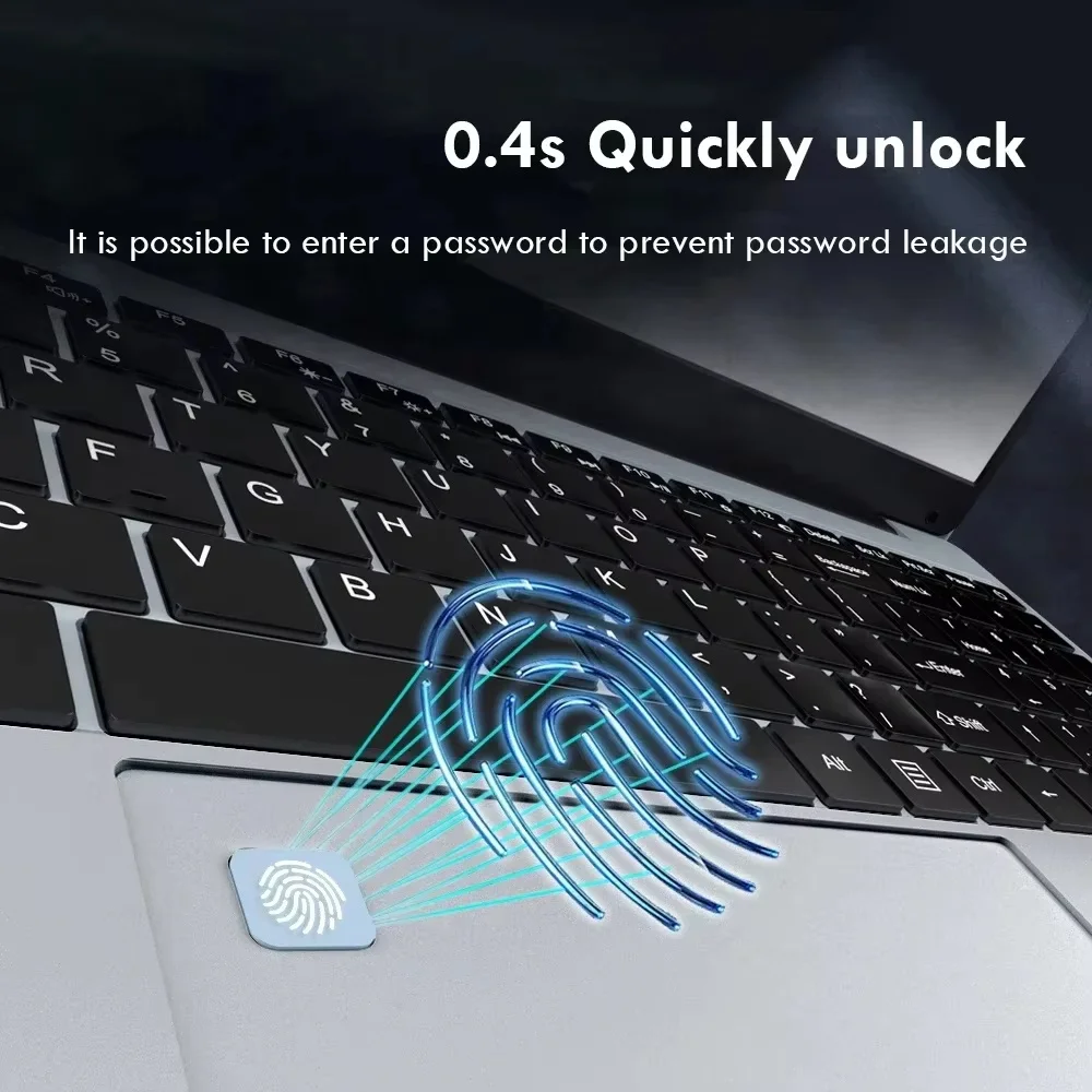 Windows 11 Pro 15.6" Laptop Computer Intel Celeron N4000 16GB DDR 1TB SSD Laptops Office Computer PC Fingerprint Unlock Notebook - Image 5