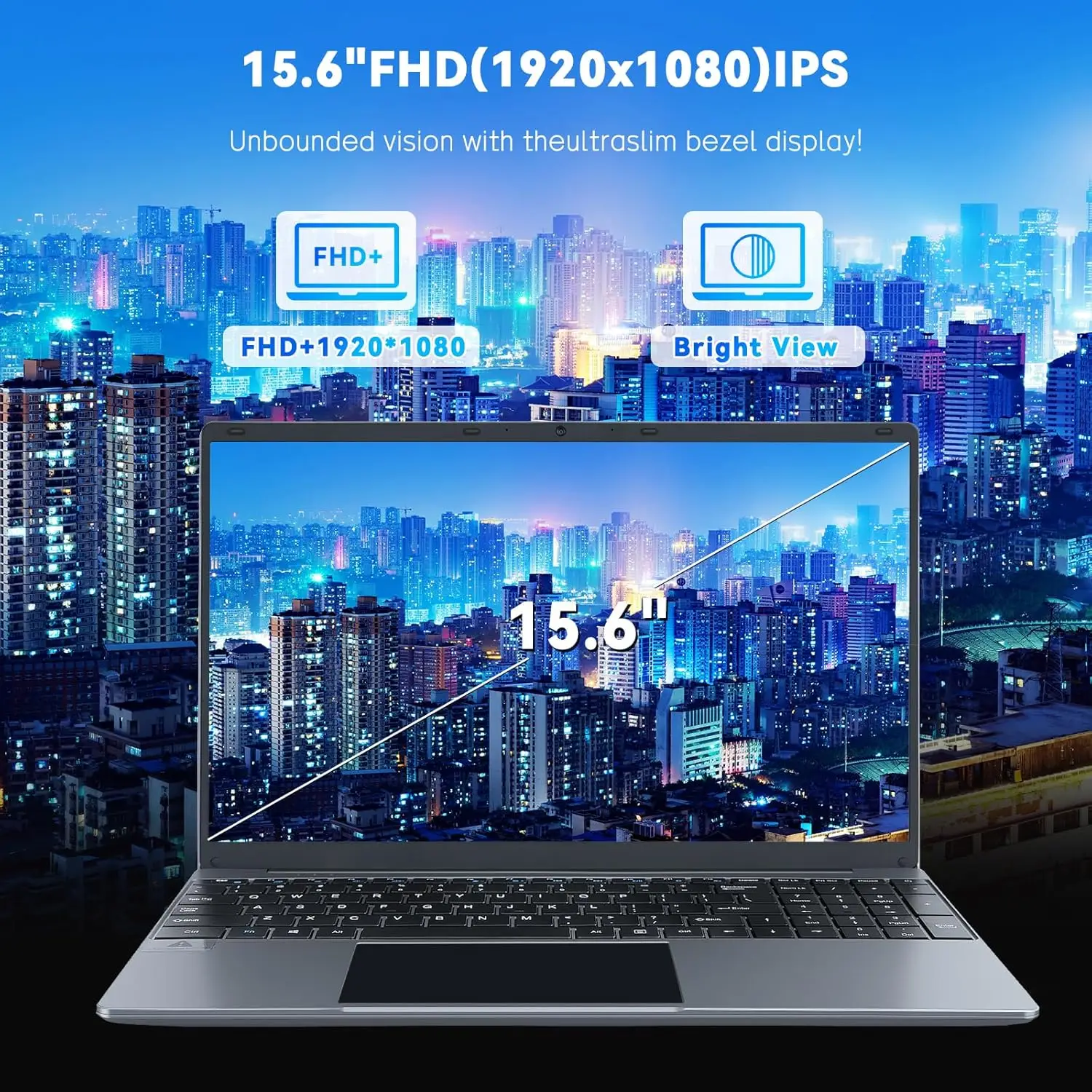 15.6 Inch Laptop Windows 11 Notebook 16G RAM 512GB SSD Quad-Core Intel Celeron N5095 Processors 1080P IPS FHD Laptop Computer - Image 4