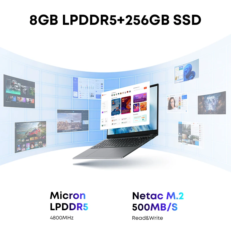 CHUWI GemiBook Plus Laptop 15.6" Intel N150/N100 Graphics for 12th Gen 1920*1080P 16GB RAM 512GB SSD With Cooling Fan Windows 11 - Image 3