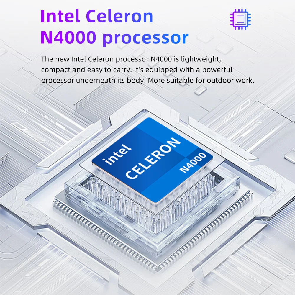 BYONE 11.6 Inch Mini Laptop Intel Celeron N4000 8GB RAM 128GB 256GB SSD Wifi Office Study Pink Portable Ultraslim Pocket Laptops - Image 3