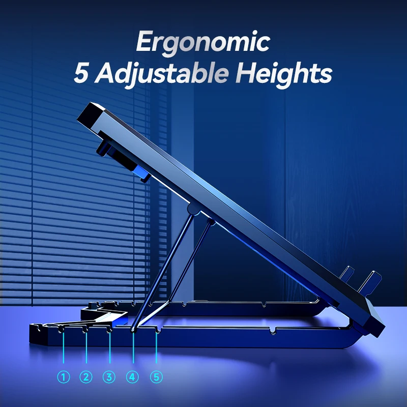 COOLCOLD Laptop Cooling Pad with 12 Quiet Fans,12-17.3 Inch Gaming Laptop Cooler Stand with Two USB Ports & Phone Holder - Image 6