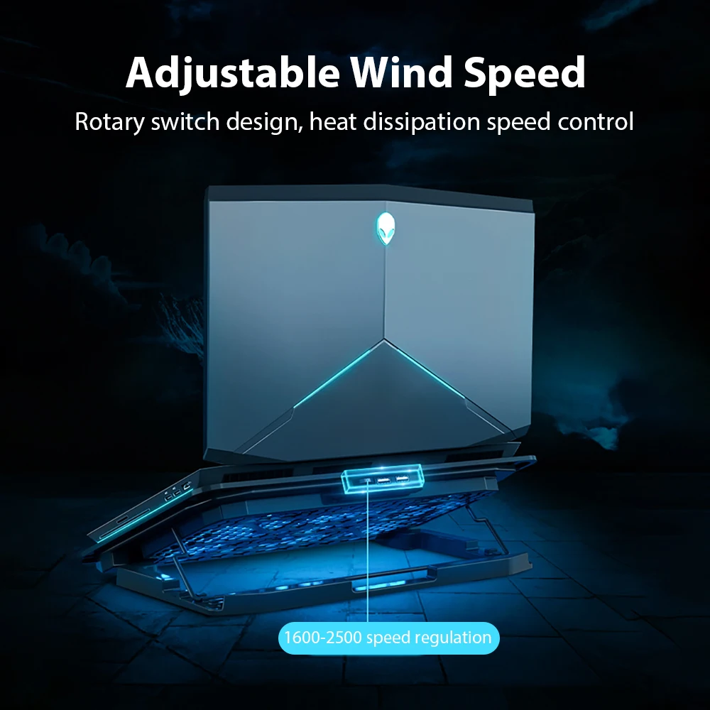 Laptop Stand 2 USB Ports For Notebook Compute PC Tablet Cooler Bracket Holder 18 Inch Cooling Pad Adjustable Macbook Accessories - Image 5