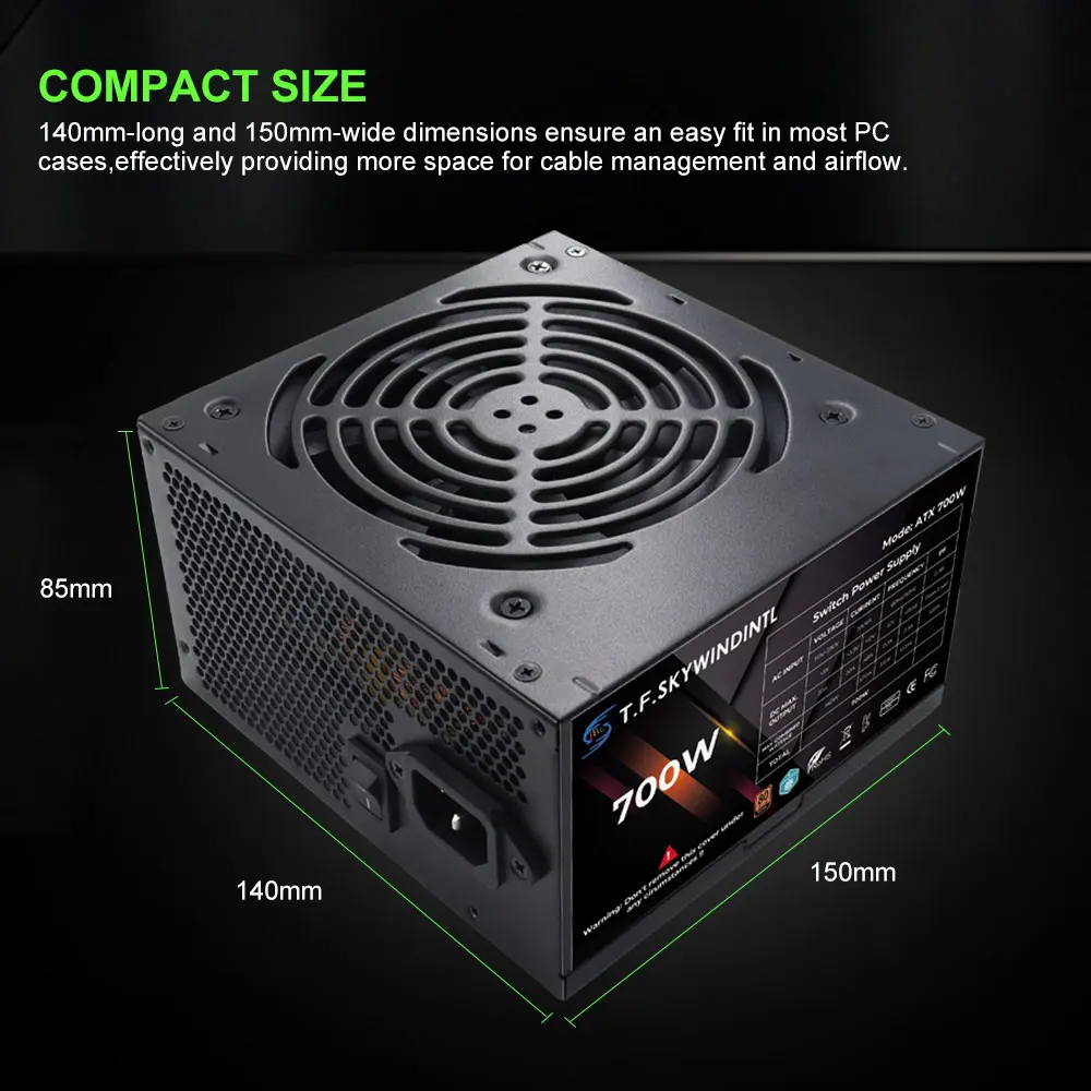 T.F.SKYWINDINTL PC PSU Power Supply 700W Game Gamer RGB 120mm Fan 110V 220V ATX Desktop Computer Power Supply For BTC Pc gamer - Image 6