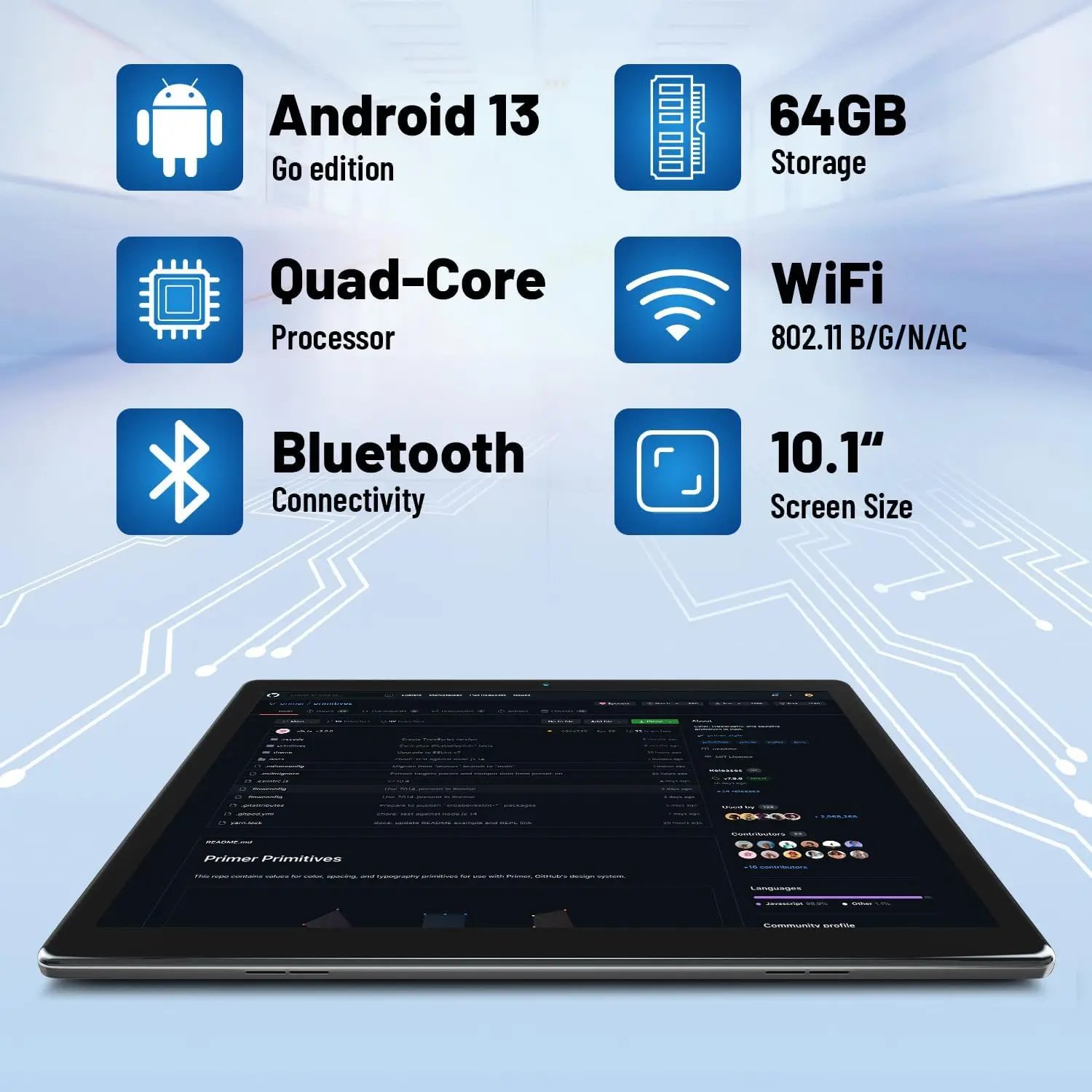 2025 NEW MB1001 Tablets 10.1" 1080P HD Display 2MP+5MP Camera 6GB RAM 64GB ROM 128GB Expandable 5000mAh Battery Android13 Pad PC - Image 2