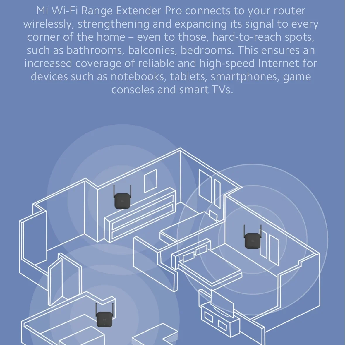 Xiaomi Pro 300Mbps WiFi Extender Booster 2.4G Wireless Repeater, Dual Antenna Network Signal Amplifier for Home Router Coverage - Image 3