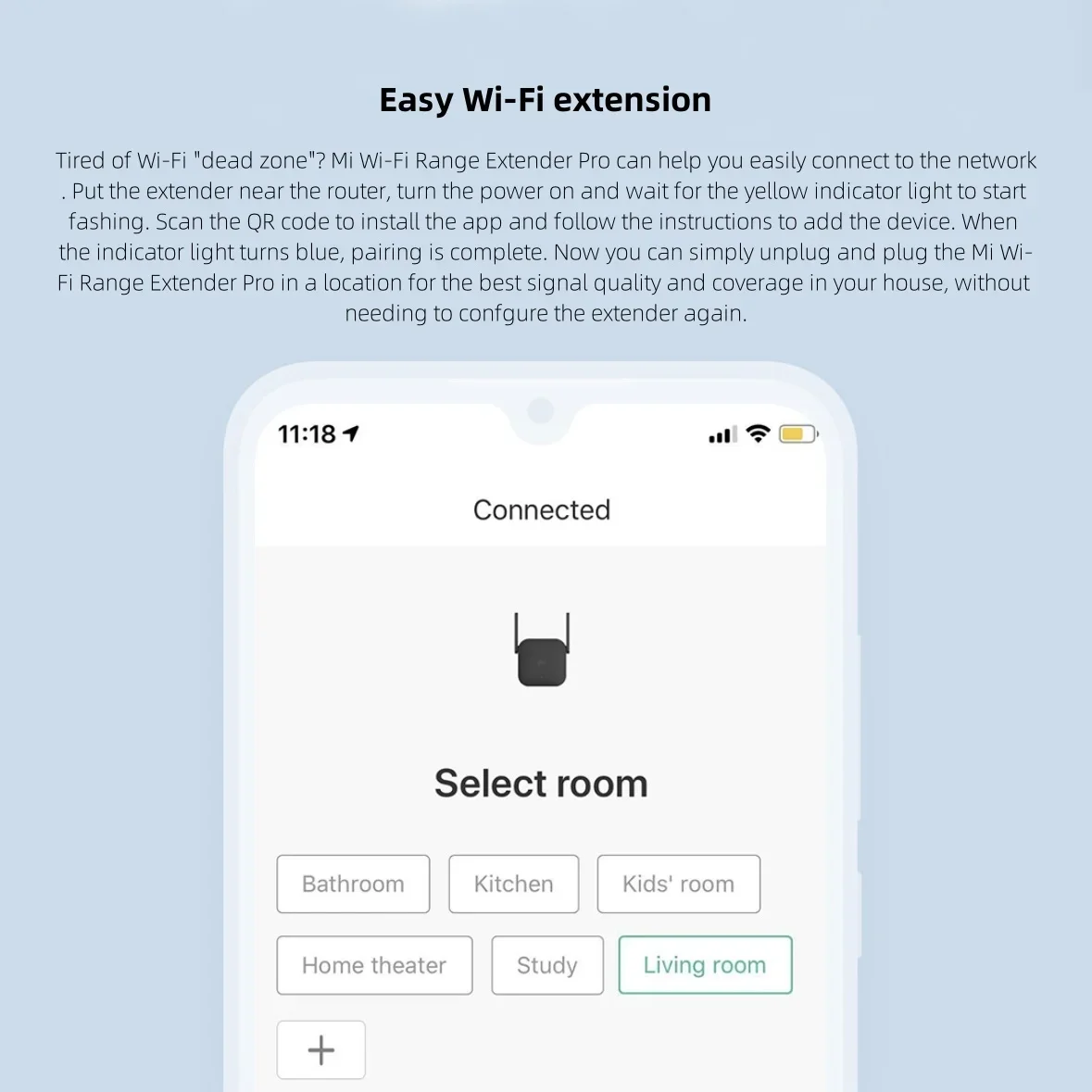 Xiaomi Pro 300Mbps WiFi Extender Booster 2.4G Wireless Repeater, Dual Antenna Network Signal Amplifier for Home Router Coverage - Image 5