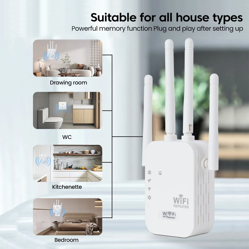 Wireless WiFi Repeater Wifi Signal Booster Dual-Band 2.4G WiFi Extender 802.11bgn Gigabit EU US Plugs WiFi Amplifier WPS Rout - Image 3