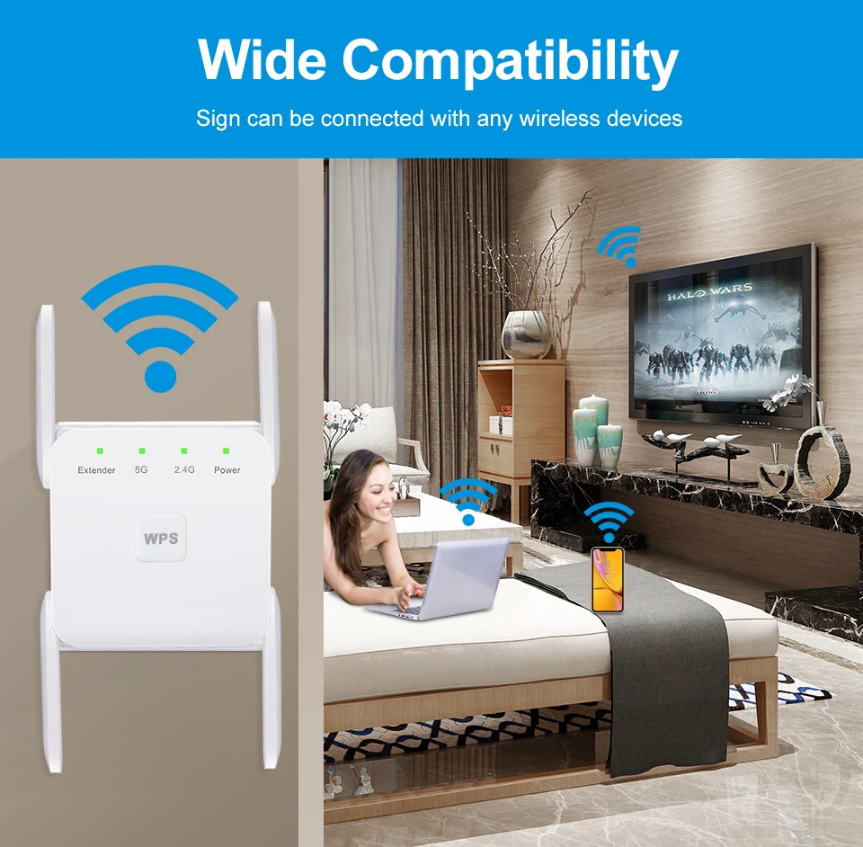 AC1200 Wireless WiFi Repeater Booster 2.4G/5GHz Wi-Fi Signal Amplifier Extender Router Network Wlan WiFi Repetidor - Image 5