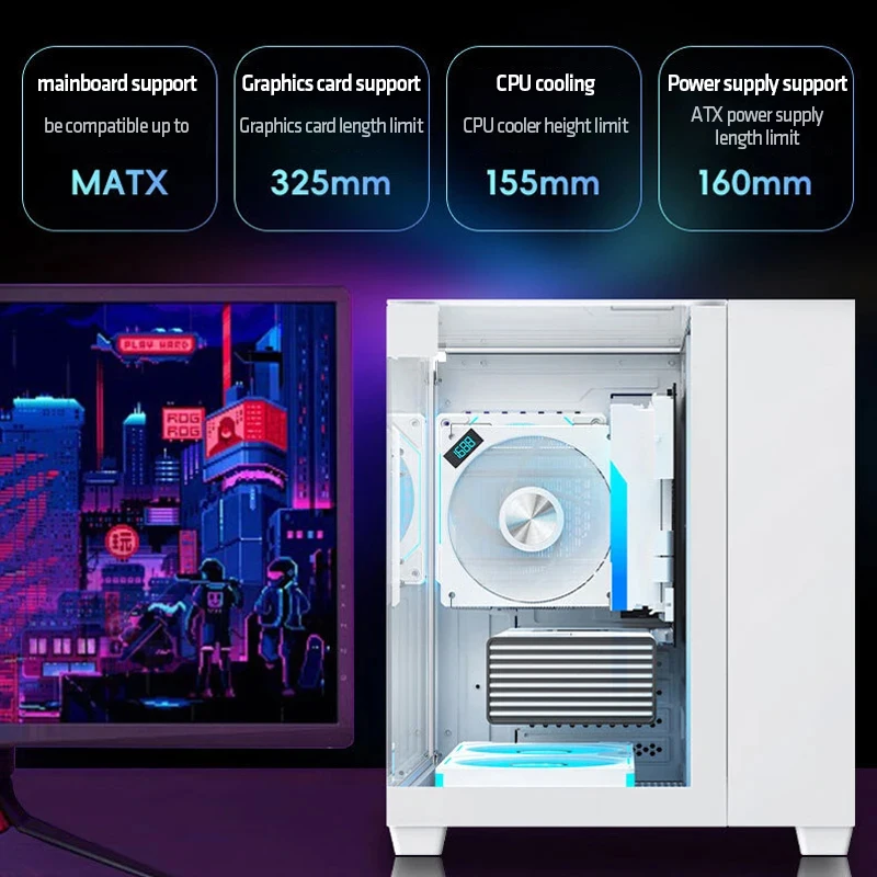 Yeah Magic CUBE PC Case Sea View Room Gaming Computer Desktop M-ATX ITX Motherboard Double-Sided Tempered Glass PC Gamer FANS*3 - Image 5