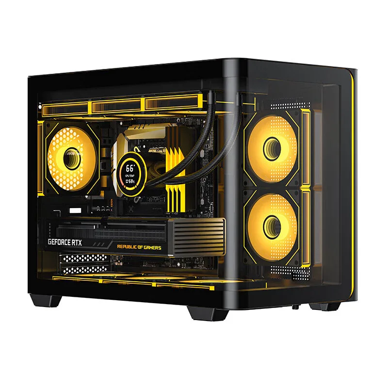 Yeah magic BIFROST Case Sea View Room Gaming Computer Desktop M-ATX ITX Motherboard Double-Sided Tempered Glass PC Gamer CASE - Image 6