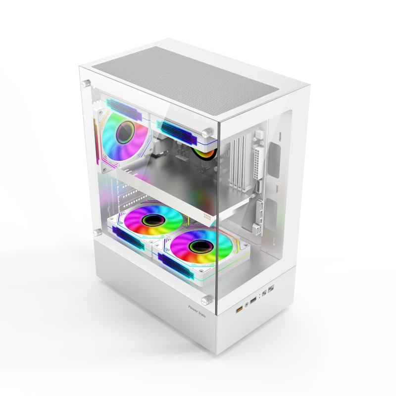 Power Train Illusionary Realm Computer Case M-ATX ITX Seaview Room Side Transparent Desktop Chassis Support 240 Water Cooler - Image 3