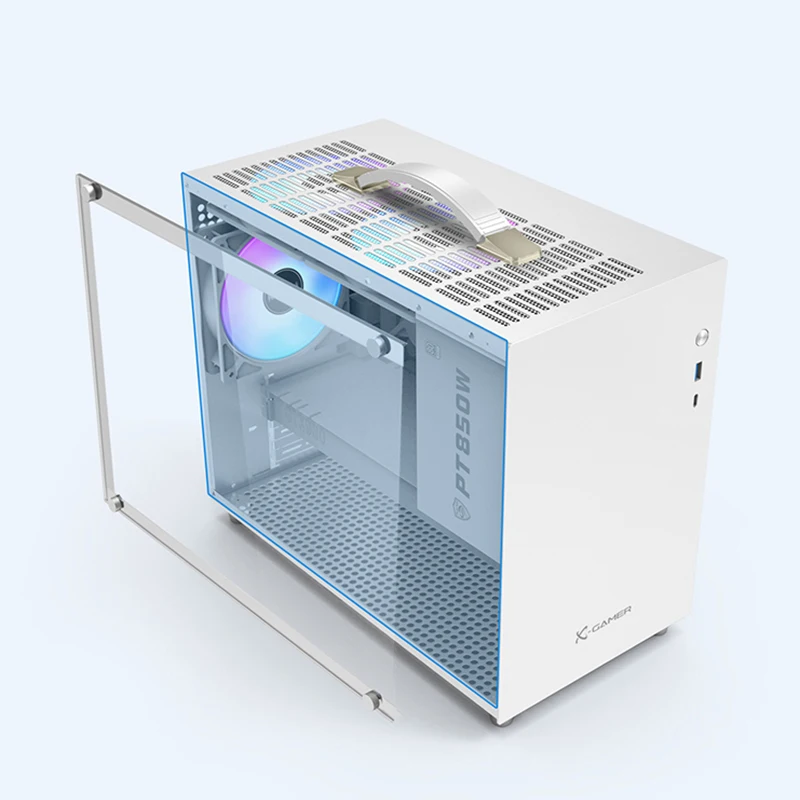 PowerTrain X-GAMERX X100 M-ATX Portable Computer Case ITX MATX Power Supply Support U3 Type-C Desktop MINI Small Chassis - Image 5