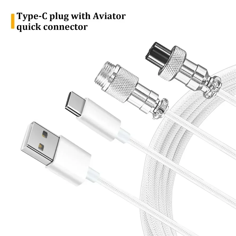 Type-C USB Port, Aviator Coiling Cable for Gaming and Desktop Computers Mechanical Keyboard Coiled Cable - Image 3