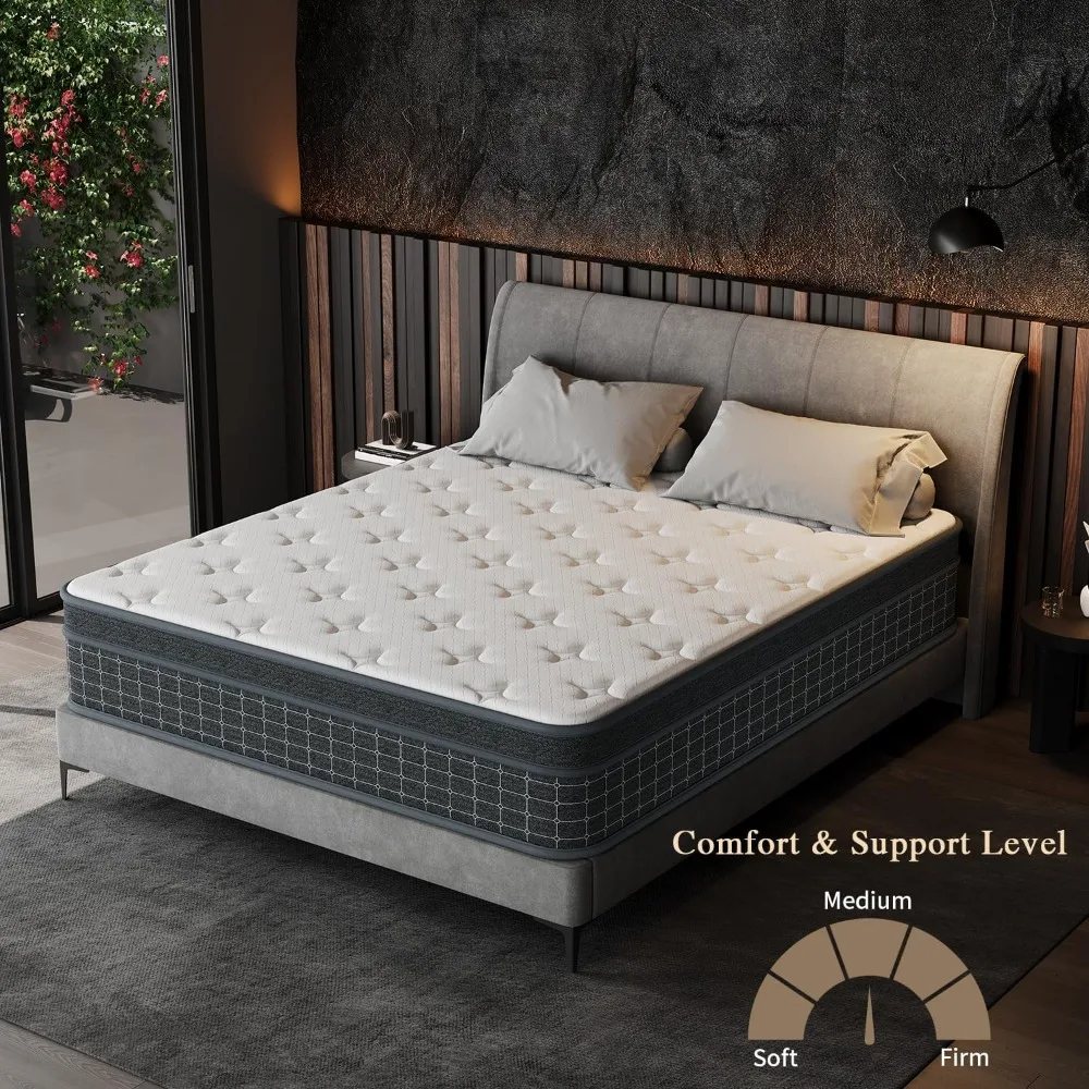 12 Inch King Mattress in a Box, Individually Pocketed Springs, Pressure Relief, Motion Isolation, Provides Support - Image 4