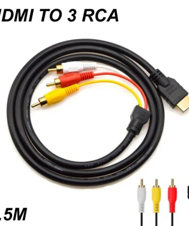 1.5M 5FT HDMI-Compatible Av Male To 3 rca Conversion TV Set-Box DV DVD Audio Video Cable to 3rca  Digital Wire Converter Adapter