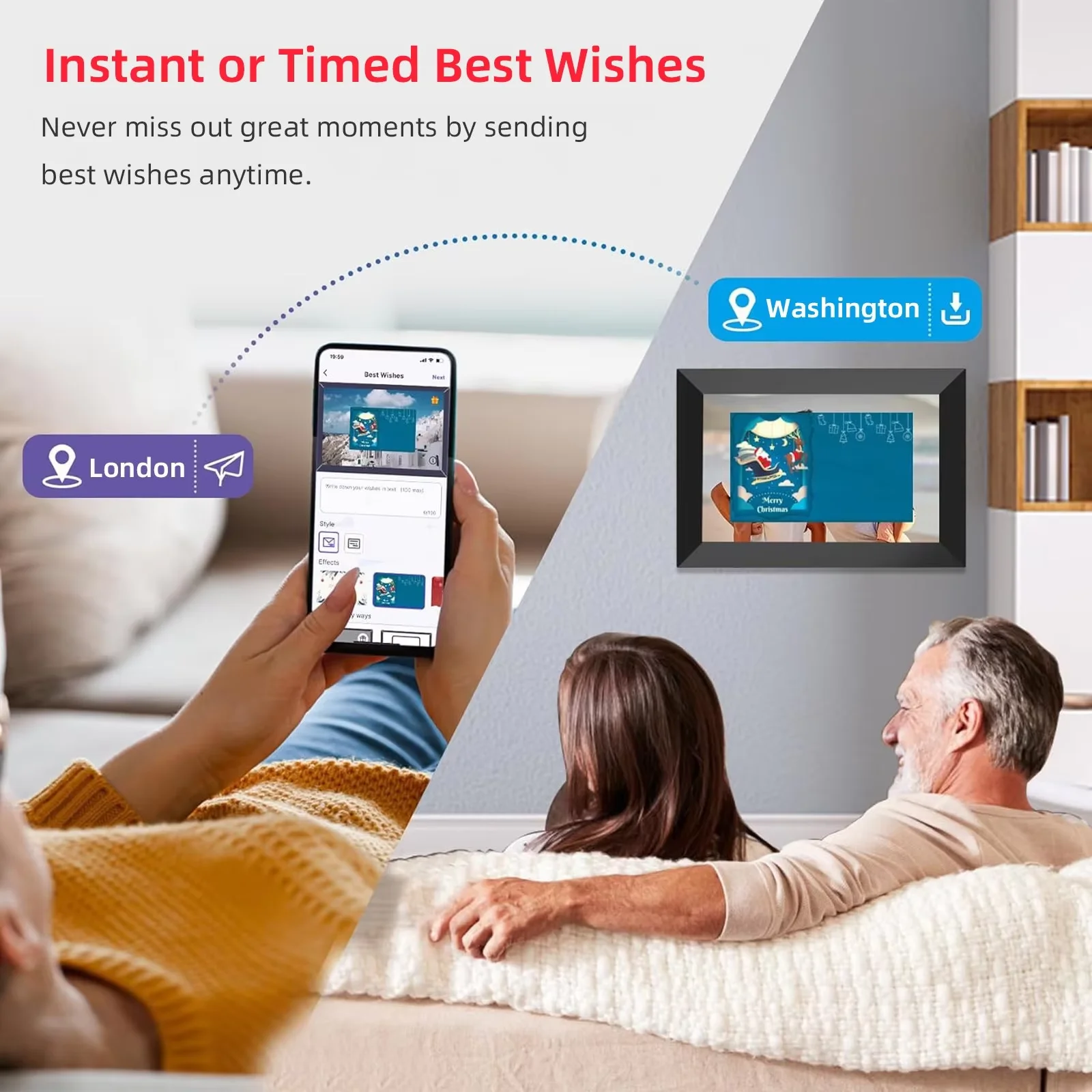 10.1” WiFi Digital Photo Frame, IPS Touch Screen, 32GB Storage, Gravity Sensor Support, Photo/Video Sharing via Secure Free Apps - Image 5