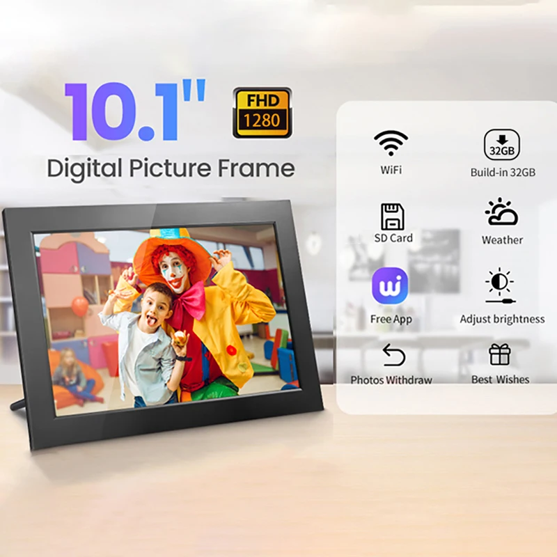 Digital Photo Frame10.1 Inch 32G WiFi Picture Frame 1280x800 HD IPS Touch-screen Auto Rotation Photo Christmas Gift Decorative - Image 6