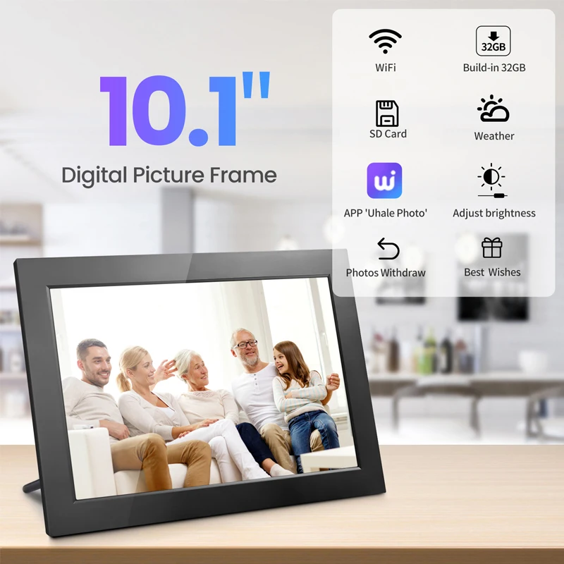Digital Photo Frame10.1 Inch 32G WiFi Picture Frame 1280x800 HD IPS Touch-screen Auto Rotation Photo Christmas Gift Decorative - Image 4