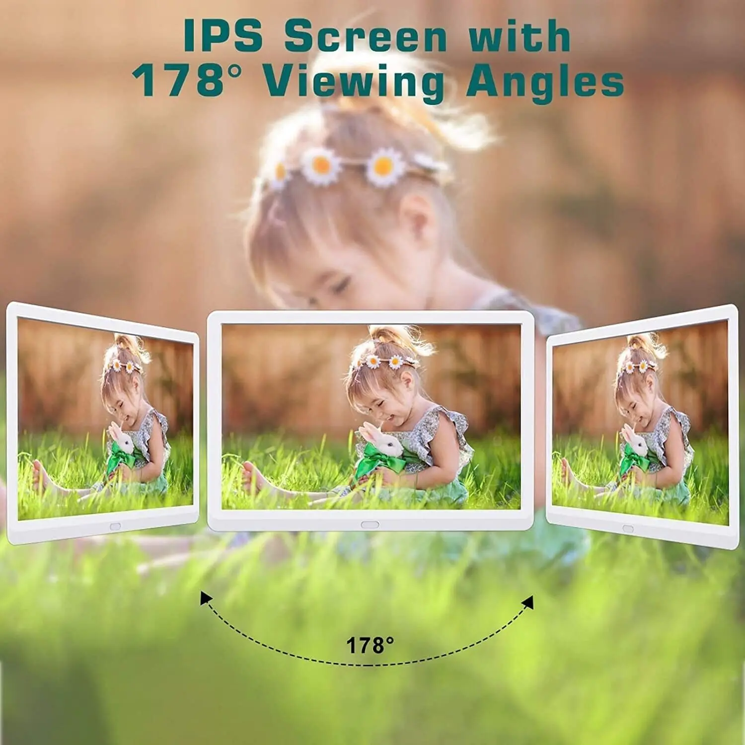 10"Digital Picture Photo Frame IPS Full-View Screen Photo Album 1280*800 Clock Calendar Video Player with Remote Control - Image 2