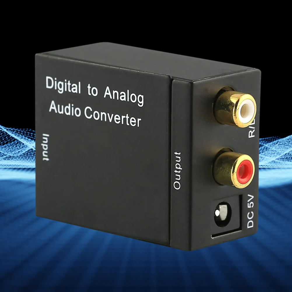 Digital To Analog Audio Converter Black Optical Coax Toslink RCA Audio Adapter Audio Converter Adapter
